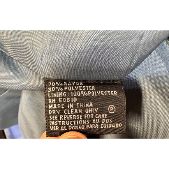 Kasper A.S.L. Women's Long Sleeve Dress Size 12 Blue Floral Embroidery - Picture 7 of 7